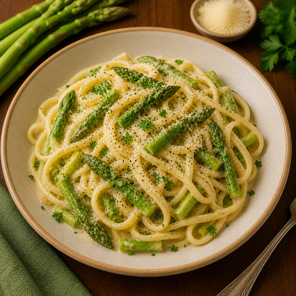 Linguini mit Spargel